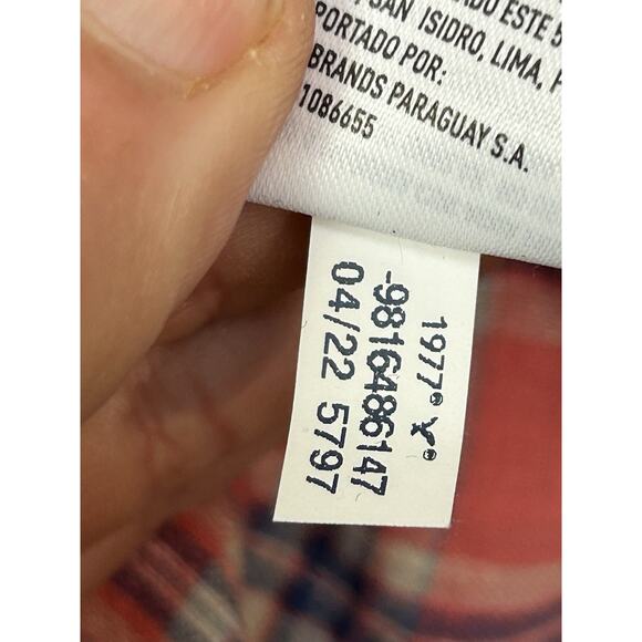 American Eagle Super soft Button Up Flannel Plaid Shirt Mens XXL Coral Blue - Picture 7 of 9